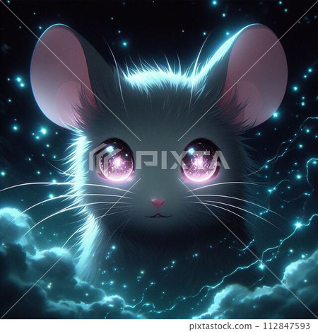 老鼠的眼睛在黑暗中發光 112847593