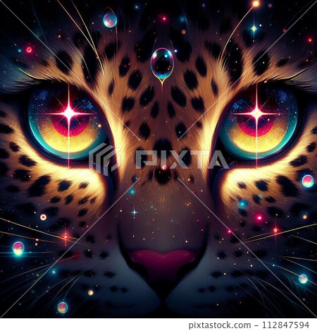 豹的眼睛在黑暗中發光 112847594