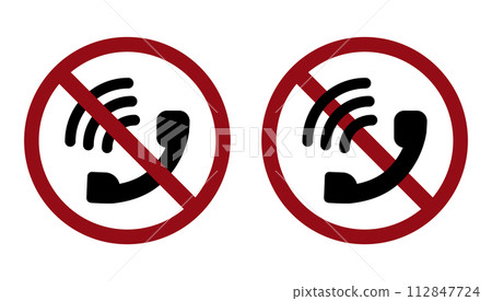 phone call ban prohibit icon. Not allowed to call . 112847724