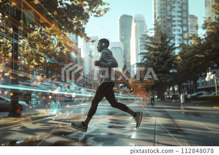 AI-generated content. Augmented Reality Jog 112848078