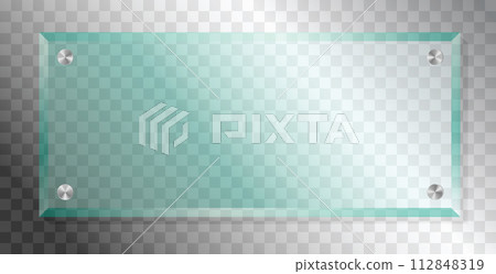 Transparent glass board with copy space Transparent glass board with copy space 112848319