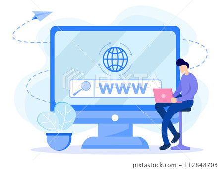Illustration vector graphic cartoon character of www Illustration vector graphic cartoon character of www 112848703