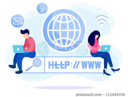 Illustration vector graphic cartoon character of www Illustration vector graphic cartoon character of www 112848709