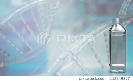 The plastic bottle for sci or eco concept 3d rendering. The plastic bottle for sci or eco concept 3d rendering. 112849867