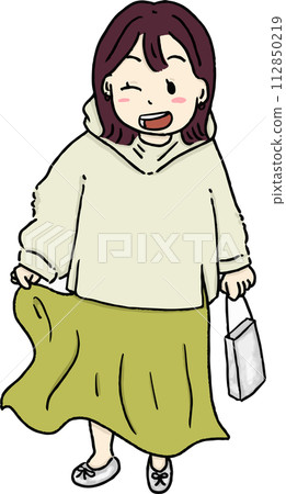 Cute illustration of a woman in her 30s Cute illustration of a woman in her 30s 112850219