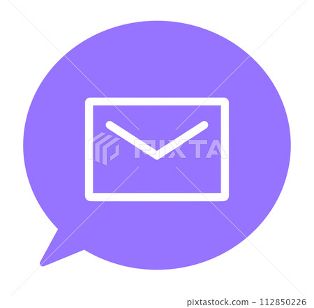 Simple purple email and speech bubble Simple purple email and speech bubble 112850226
