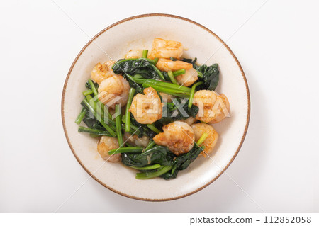 中式炒蝦仁與菠菜 中式炒蝦仁與菠菜 112852058