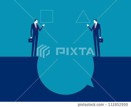 Business person with ideological difference. Opinion vector concept 112852930