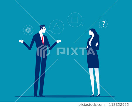 Business team with miscommunication. communication  problems vector concept 112852935