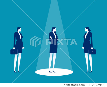 Company making a choice of person. Hired concept vector 112852943