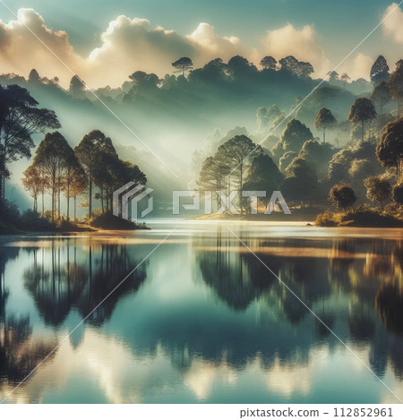 鏡湖晨霧 112852961