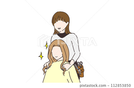 造型師完成護理的場景 造型師完成護理的場景 112853850