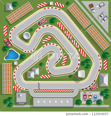 Race track. View from above. Vector illustration. Race track. View from above. Vector illustration. 112854037