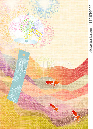 金魚夏季煙火日本圖案背景 金魚夏季煙火日本圖案背景 112854095