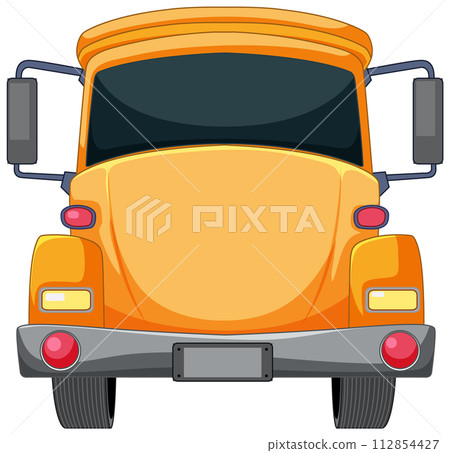Bright Yellow Cartoon School Bus 112854427