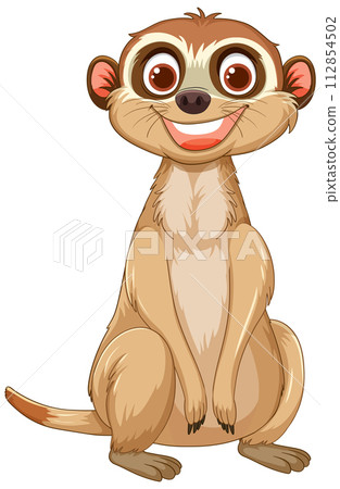 Cheerful Meerkat Cartoon Character 112854502