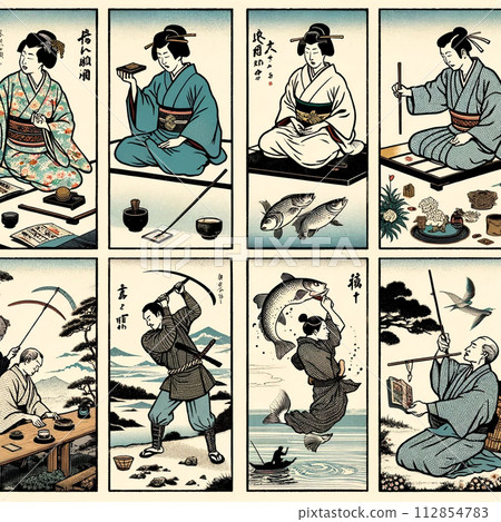 Ukiyo-e style 112854783