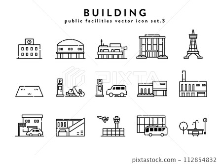 Building icon set 112854832