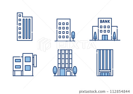 建築公司建築圖示集 112854844
