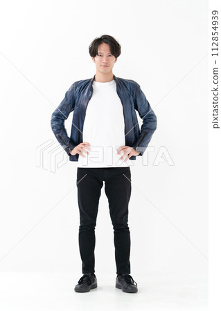 man standing looking at camera man standing looking at camera 112854939