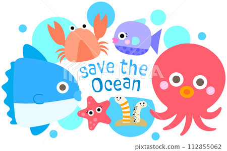 World Earth Day Hand Drawn Cute ecology lifestyle save the ocean 112855062