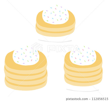 Pancakes With Topping Whipped Cream And Fancy Sugar Cartoon illustration Pancakes Breakfast Cartoon illustration Pancakes Drawing 112856515