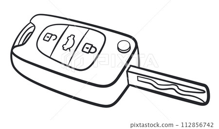 car key black contour drawing 112856742