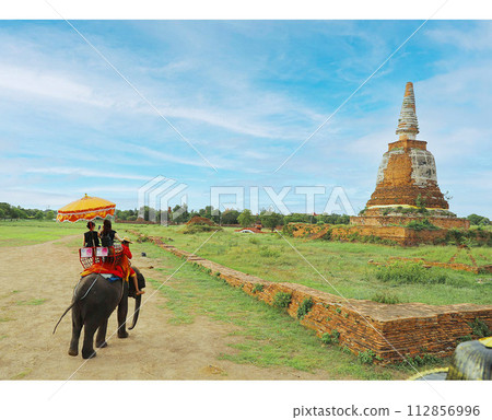 Thai Ayutthaya elephant riding experience 112856996