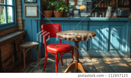 interior inside bar table and chair 112857125