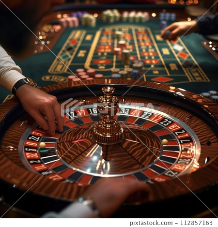 Roulette in a casino, close-up 112857163