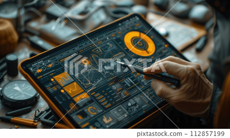 modern graphics tablet close up modern graphics tablet close up 112857199