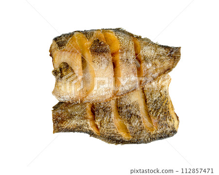 Fried Gourami fish isolated 112857471