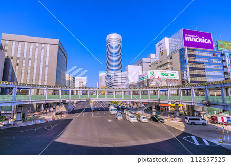 Japan's Yokohama cityscape Birth of a 6-lane road...View of Shin-Yokohama Station entrance, Yokohama Prince H, etc. = March 15th Japan's Yokohama cityscape Birth of a 6-lane road...View of Shin-Yokohama Station entrance, Yokohama Prince H, etc. = March 15th 112857525