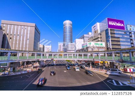 Japan's Yokohama cityscape Birth of a 6-lane road...View of Shin-Yokohama Station entrance, Yokohama Prince H, etc. = March 15th Japan's Yokohama cityscape Birth of a 6-lane road...View of Shin-Yokohama Station entrance, Yokohama Prince H, etc. = March 15th 112857526