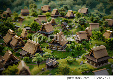 Landscape with thatched roof (spring/summer) -2 112857574