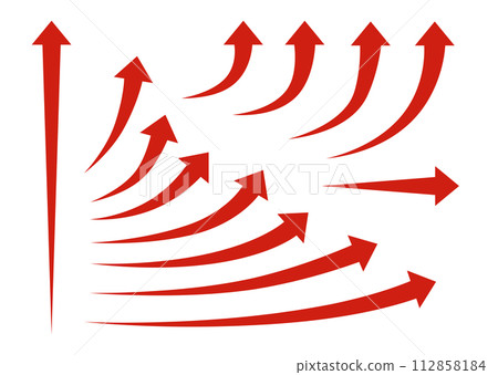具有各種角度的簡單彎曲箭頭 具有各種角度的簡單彎曲箭頭 112858184
