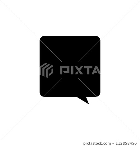 Simple black square speech bubble_no main line_right-facing single item Simple black square speech bubble_no main line_right-facing single item 112858450