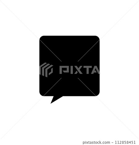 Simple black square speech bubble_no main line_left-facing single item 112858451