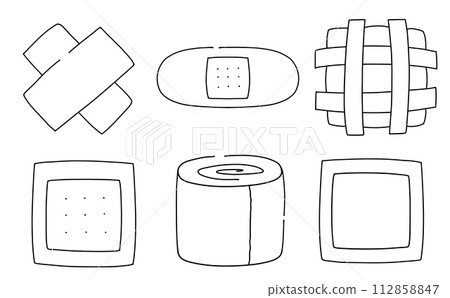 Loose simple care set line drawing 112858847