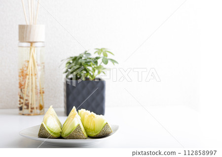 melon on the table melon on the table 112858997