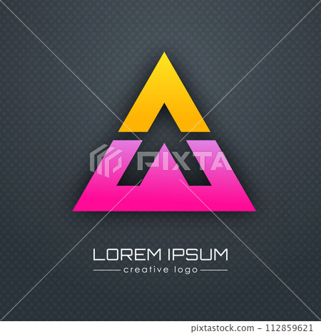Abstract logo. A logo template for a business card, corporate design, recognizable element of a brand or corporation. The idea of thematic creativity 112859621