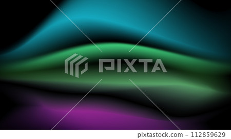 Abstract color waves with a gradient on a dark background. The illusion of dynamic space 112859629