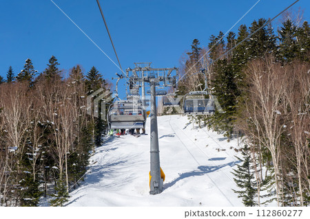 Yuzhno-Sakhalinsk, Match 03.2024 Ski resort Mountain Air Resort, Yuzhno-Sakhalinsk, Russia. 112860277