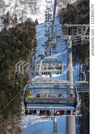 Yuzhno-Sakhalinsk, Match 03.2024 Ski resort Mountain Air Resort, Yuzhno-Sakhalinsk, Russia. 112860279