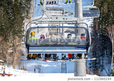 Yuzhno-Sakhalinsk, Match 03.2024 Ski resort Mountain Air Resort, Yuzhno-Sakhalinsk, Russia. 112860284