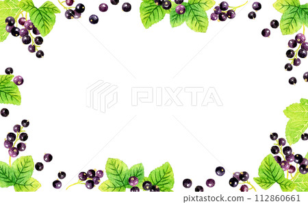 黑醋栗背景，水果手繪水彩插畫素材 112860661