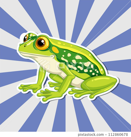 Vibrant Green Frog Vector Illustration 112860678