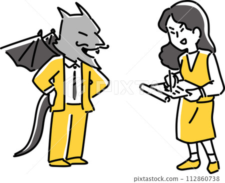 A female employee who makes a pact with the devil A female employee who makes a pact with the devil 112860738