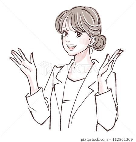白大褂/女醫生/整容手術/整容手術/美容師/接待員/操作員/導遊女人/女孩插畫素材 112861369