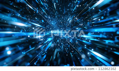 Concentrated lines of light that represent space and speed 112862102